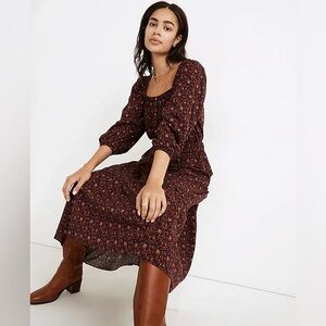 Madewell Tiered Pull-On Maxi Skirt & Matching Puff Sleeve Crop in Orchard Floral